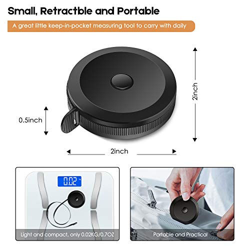 image for iBayam 2 Pack Tape Measure Measuring Tape for Body Fabric Sewing Tailo