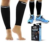 Pro Calf Compression Sleeve Men and Womens (20-30mmHg) - Shin Splint Leg Compression Sleeve for Instant Leg Pain Relief, Circulation, Recovery Socks - Compression Sleeves for Runners, Cramps