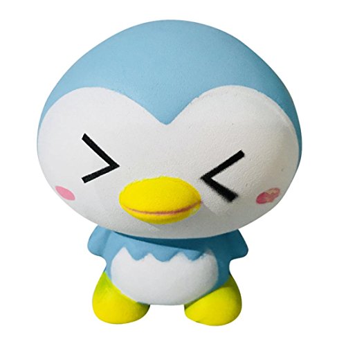 Gocheaper Squishy Toys,9.5cm Cute Penguin Cartoon Scented Slow Rising Squeeze Toy Charm Stress Reliever (Sky Blue)