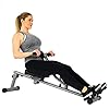 Sunny Health & Fitness SF-RW1205 Roeitoestelrower met 12-traps aanpasbare hydraulische weerstand, digitale monitor en…