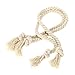 BTSKY 4 Pieces Cotton Curtain Rope Tiebacks-Handmade Window Curtain Decorative Holdbacks Vintage Style Drapery Tieback (Beige)
