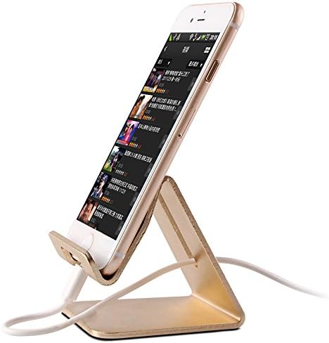 FeBite Nintendo Switch Stand, Aluminium Desk Stand Universal Tablet Holder Dock for Nintendo Switch Kindle E-reader iPad Pro/Mini/Air iPhone Samsung Nokia LG HTC HUAWEI Cell Phones Tablets (Gold)