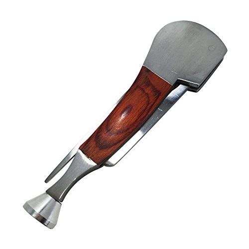FULUSHOU 3 in 1 Stainless Steel And Rosewood Tobacco Pipe Smoke Knife Scraper Cleaner Tamper