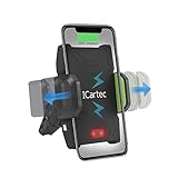 Qi Wireless Car Charger, Wireless Fast Car Mount Air Vent, Phone Holder Fast Charge 10W for Samsung Galaxy S8/S9/Note 8, iPhone X/8/8 Plus and All QI-Enabled Devices, Infrared Motion Sensor Automatic