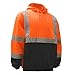 New York Hi-Viz Workwear H8311 Men's ANSI Class 3 High Visibility Class 3 Sweatshirt, Hooded Pullover, Knit Lining, Black Bottom (Orange, Large)