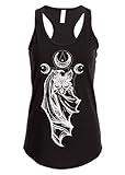 Womens Bat Design Black Loose Fit Tank Top Muscle Tee