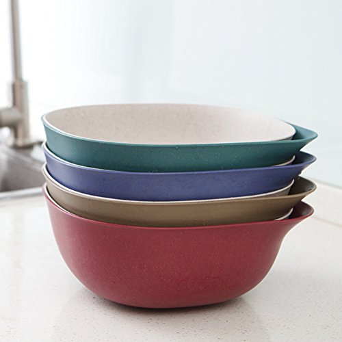 Oak-Pine 2-in-1 Multipurpose Plastic & Wheat Straw Drain Basket Bowl Food Wash Strainers Collapsible Colanders Kitchen Strainer for Vegetables Fruit Kitchen Tool (Kahki) - Thumbnail 2