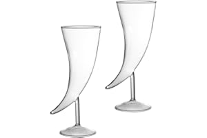 VALICLUD Horn-Shaped Goblet Glasses 9.09 Inch Transparent Glassware for Cocktails Home Bar Restaurant Decor