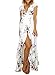 Women's Floral Tie Waist Split Flowy Party Long Beach Maxi Dress