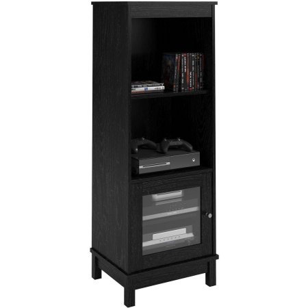 Mainstay Media Storage Bookcase Tower Multimedia Organizer Shelf Cabinet (2-Shelf with Drawer)