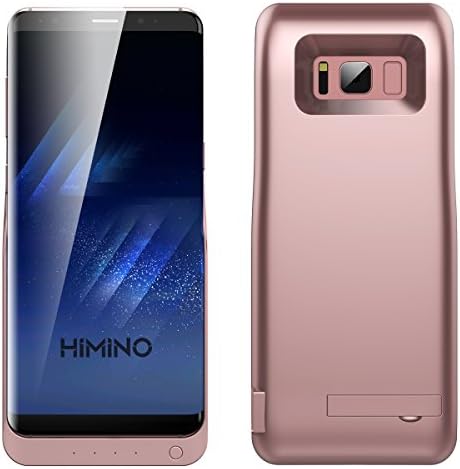 Galaxy S8 Battery Case 6000mAh, Himino Extended Portable Battery Charger Case Rechargeable Power Bank Protective Charging Case for Samsung Galaxy S8 (Rose Gold)