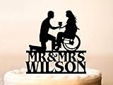 Wheelchair Wedding Cake Topper,Bride In