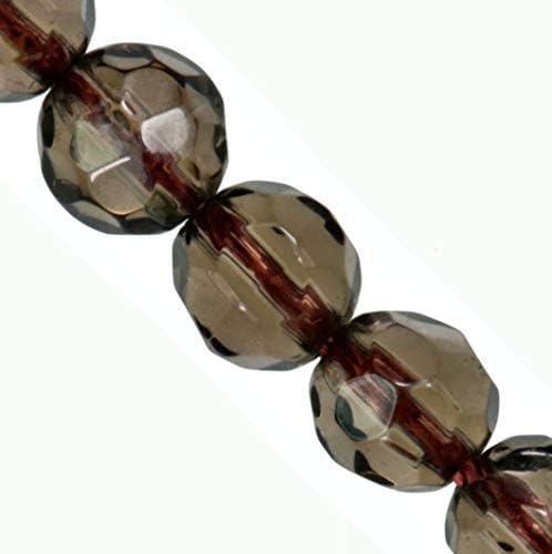 Smokey Quartz Facet 4mm Round Small Beads Strand 15.5 Inch