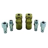 Milton S-217 1/4" NPT V Style Coupler and Plug Kit - 6 Piece