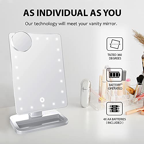 Impressions Touch XL Dimmable LED Makeup Mirror with Suction 5X