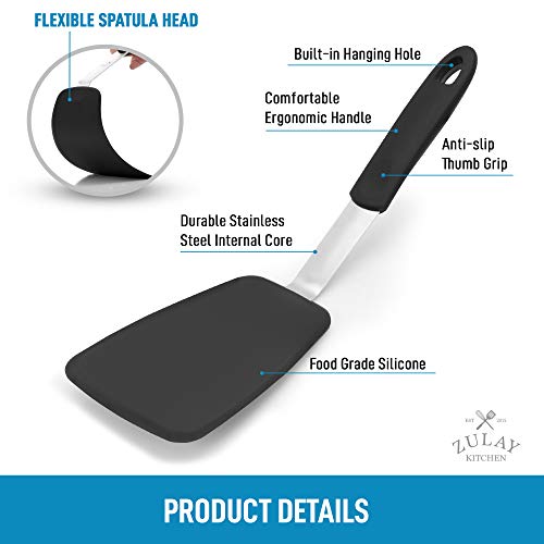 Zulay Flexible Silicone Spatula (11.8 inch) Heat Resistant Up To 600F