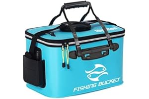 MR LION Fishing Bucket, 6Gallon/10Gallon Foldable Fish Bucket,Live Fish Container Multi-Functional Live Fish Bait Bucket,Outd