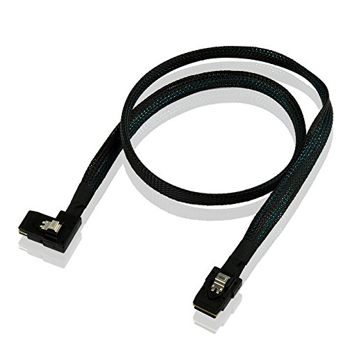 SIENOC Mini SAS 36-Pin SFF-8087 Male to 90Â°Mini SAS SFF-8087 Male Cable Adapter
