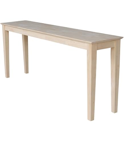 thumbnail image 2 of Custom Built Unfinished 24" Pine Sofa Table With Drawer – Beveled Edge Tapered Leg 2 of 4
