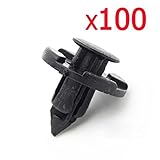 Partsam 100pcs 8mm Plastic Rivet Fastener Mud Flaps Fender Push Clips for Nissan 01553-0932