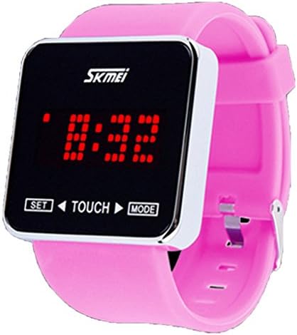 Pink LED Touch Wrist Watches Fashion Type for Girls
