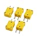 uxcell 5 Pcs Yellow Plastic Case SMPW-K-M K Type Thermocouple Wire Connector