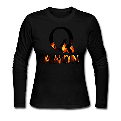 QAnon Q Anon Fire Rabbit Women's Long Sleeve T-Shirt Casual Cotton Long Sleeve T-Shirt
