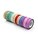 YUTIAN 10 Colors 3mm 20 Pcs Skinny Glitter Paper Washi Tape (20pcs)