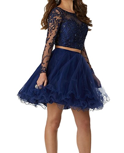 two piece long sleeve homecoming dress