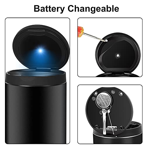 Universal Car Ashtray With Blue LED Light - Stainless Steel, Smokeless (Orange)
