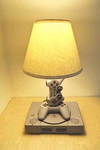 Playstation Desk Lamp - PS1 Console and Controller Sculpture Light with Lamp Shade