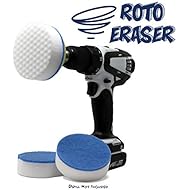 RotoEraser | Drill Powered Magic Cleaning Eraser Sponges | High Density Melamine Scrubber Pads with Drill Attachment for The Bathroom, Kitchen, Floors, Baseboards, Grout, Magic Marker, Walls & More