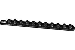 Ernst Manufacturing 13-Inch Magnetic Socket Organizer with 11 1/2-Inch Twist Lock Clips, Black (8425M-Black-1/2)