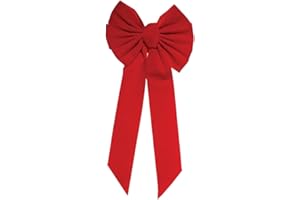 Rocky Mountain Goods 20-Inch Red Bow (Pack of 3) - Christmas Wreath Bow - Great for Large Gifts - Indoor/Outdoor use - Waterproof Velvet - Attachment tie Included for Easy Hanging