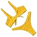 RUUHEE Women Cheeky Bottom Brazilian Top Tie Knot 2 Piece Bikini Swimsuits (S(US Size 2-4),0174Yellow)
