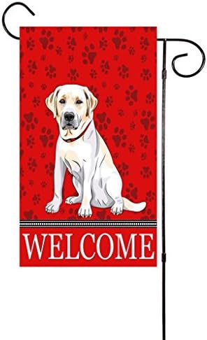 Yellow White Labrador Retriever Lab Dog Lover Garden Flag 12”x18”