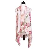 TrendsBlue Floral Chiffon Kimono Scarf Wrap Vest Beach Cover Up, Green