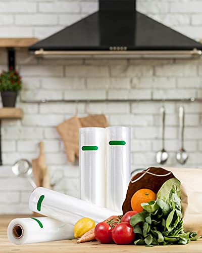 GAFICHEF Vacuum Sealer Bags Food Storage Rolls 2 Pack 8 inch x 50 feet and 11 inch x 50 feet Food Storage Rolls for Food Saver BPA Free Heavy Duty Commercial Grade Sous Vide Bags.