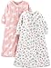 Simple Joys by Carter's Baby 2-Pack Microfleece Long-Sleeve Sleepbag, Grey/Pink Animal, 6-9 Months