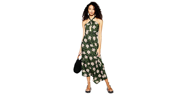 green halter top dress