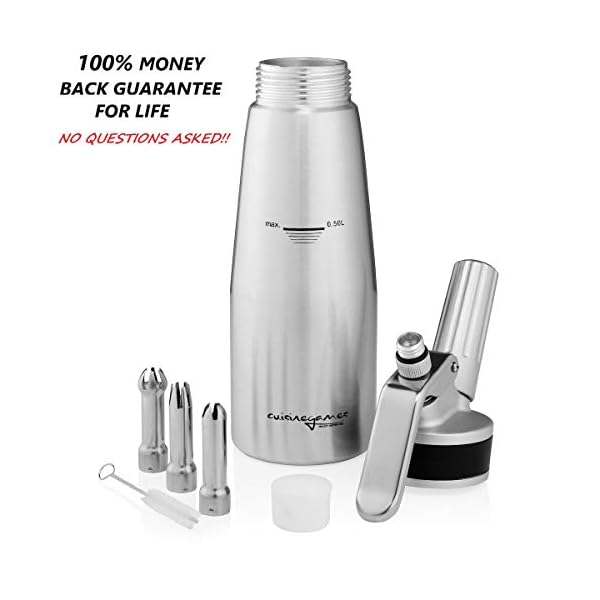 Professional Canister Whipped Cream Dispenser ZeroLeak, Easyto Use