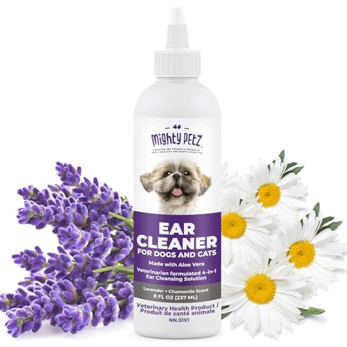 Mighty Petz Dog Ear Cleaner – Gentle Pet Ear Wash for Routine Ear Hygiene for Dogs and Cats, 8 oz