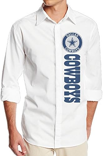 Dallas Cowboy Annabelle Men's Gentle Long Sleeve Dress Shirt - SizeL White