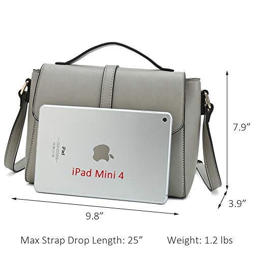 Ladies Designer Purses Cross Body Handbags Trendy Bags for Women Shoulder Bags (Light Grey) - Thumbnail 3