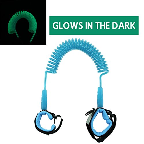 Glow in the Dark Baby Child Anti Lost Safety Wrist Link Harness Strap Rope Leash Walking Hand Belt Band for Toddlers, Kids(2.5m Fluorescence Blue)