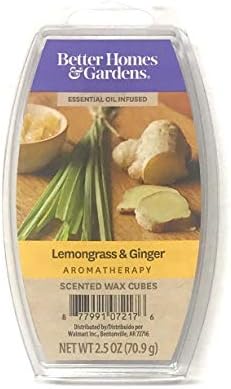 Amazon Com Better Homes Gardens 2 5oz Lemongrass Ginger Essential Oil Blend Wax Melts Health Personal Care