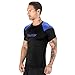 Elite Sports New Item Standard Short Sleeve Compression, Mma, Bjj, No Gi, Cross Training Rash Guard, Large, Blue