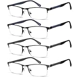 4 Pack Blue Light Blocking Reading Glasses for