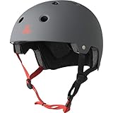 Triple Eight Dual Certified Bike and Skateboard Helmet, Gun Matte, Large / X-Large