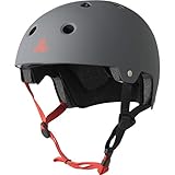 Triple Eight Dual Certified Bike and Skateboard Helmet, Gun Matte, Large / X-Large